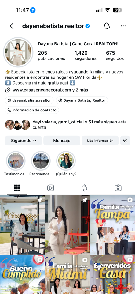 Instagram: dayanabatista.realtor